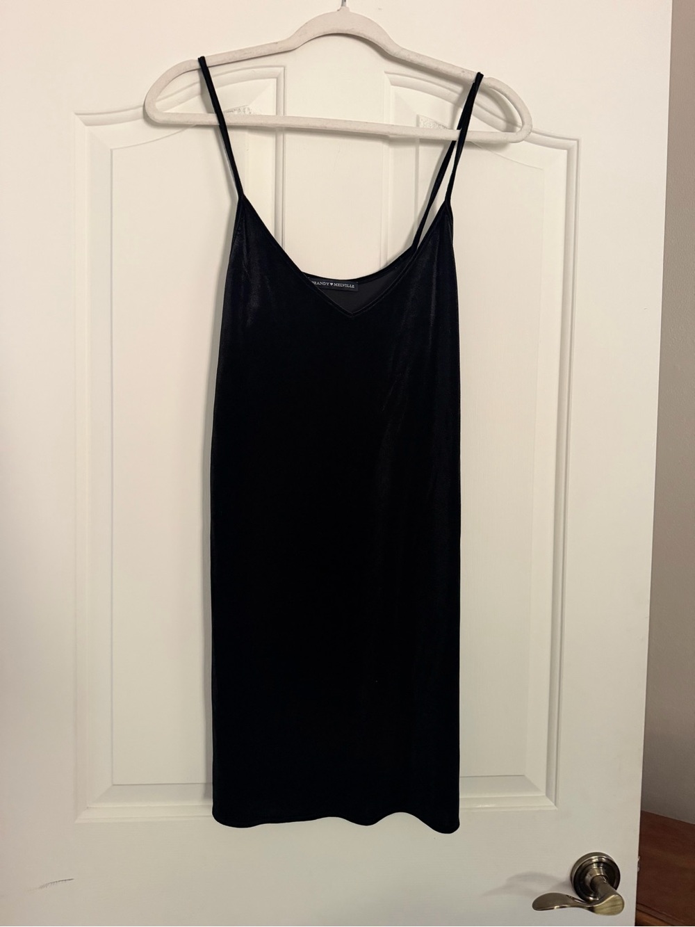 Brandy Melville Black Velvet Slip Mini Dress